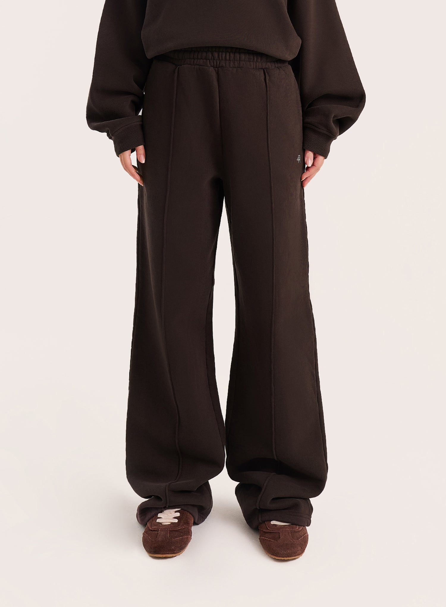 Chocolate 4th Wide Leg Branded Joggers